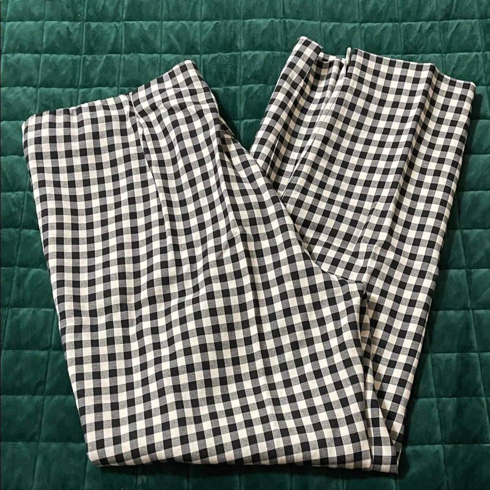 J. Jill Black and White Checkered Straight Leg Pants